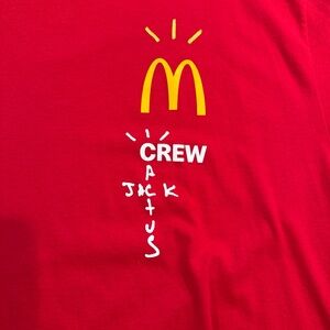 Cactus Jack McDonald's Red Cotton T-Shirt Size XL USED